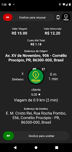 Android application Iticar Motorista screenshort
