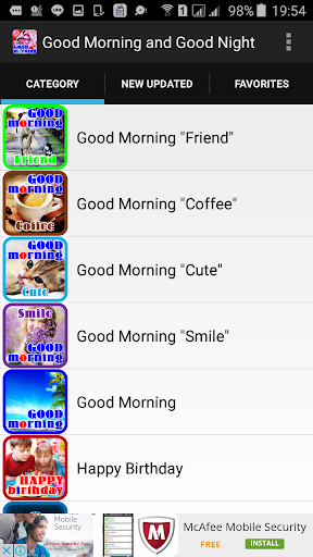 Good Morning and Good Night Screen 2