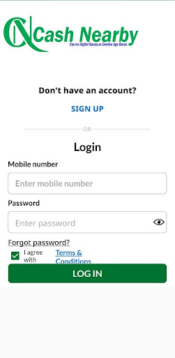 Android application Cash Nearby screenshort