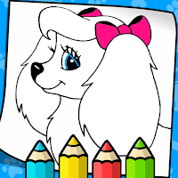 Puppy coloring book glitter