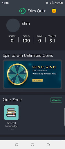 Android application Etim Quiz and Spin screenshort