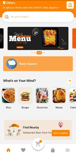 Android application Foodies: Online Food Delivery screenshort