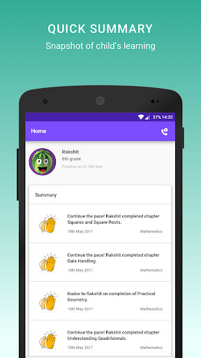 Android application Think and Learn | Parent Conne screenshort
