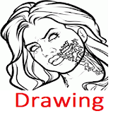 Drawing Zombie cartoon icon