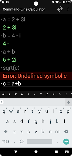 Command-Line Calculator Screen 2
