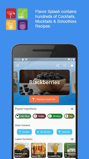 Android application Flavor Splash Cocktail Recipes screenshort