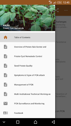 Android application Potato Cyst Nematode Control screenshort