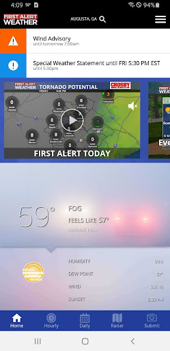 Screenshot of WRDW Weather