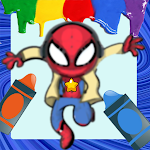 Cover Image of Télécharger Spider super heroes coloring game of woman Draw 2.0 APK