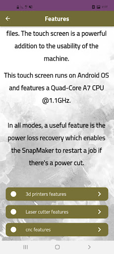Android application snapmaker 3d guide screenshort