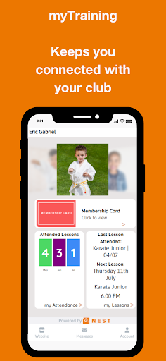 Android application NEST: myTraining screenshort