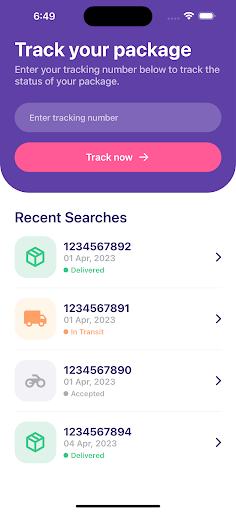 Android application AIR21 Tracker screenshort