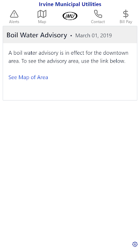 Android application IMU Advisory - Irvine Municipa screenshort