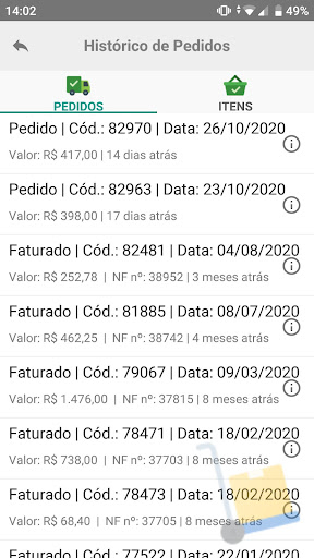 Pedidos KA2 Screen 3