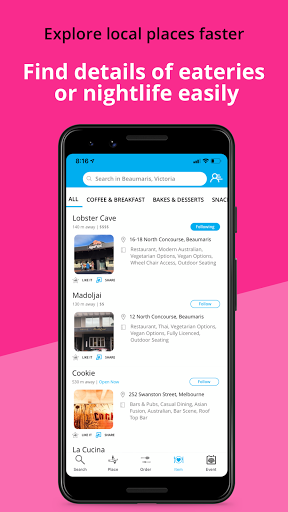 Screenshot of KRAVEiN:Snap or find nice food