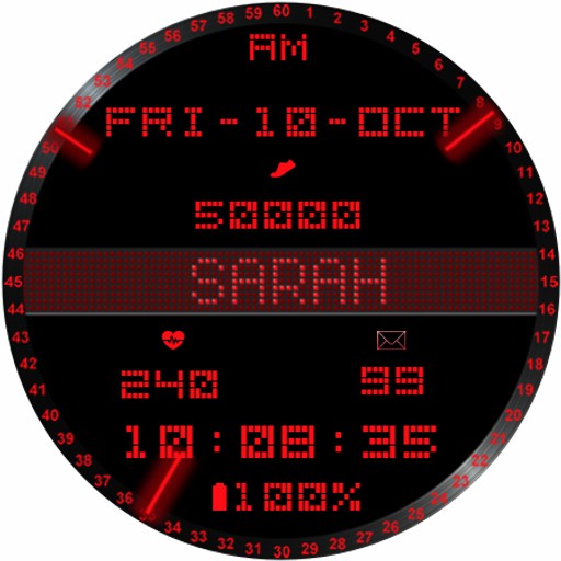 Animated Name Watch Face SARAH screenshot 0