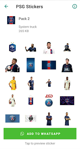 PSG Stickers Screen 2
