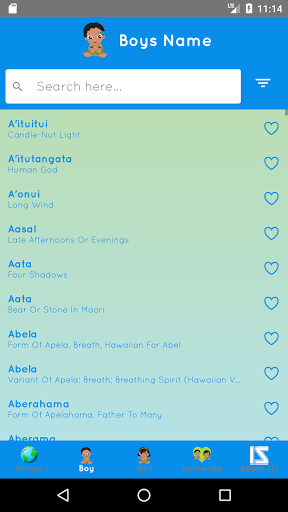 Polynesian Baby Names Screen 2