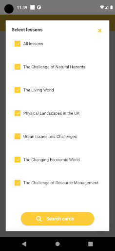 GCSE Geography Flash Cards Pro Screen 2