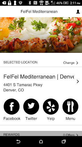 Android application FelFel Mediterranean Rewards screenshort