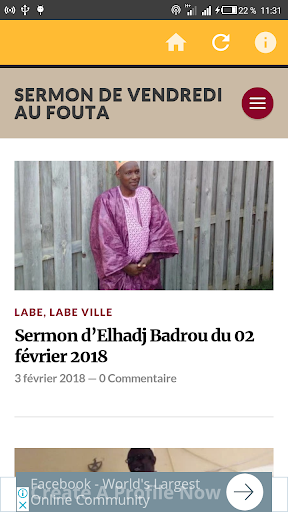 Android application Sermon de Vendredi au Fouta screenshort