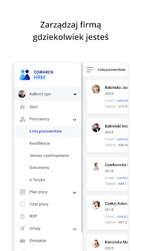 Android application Comarch HRM screenshort