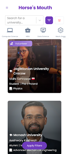 Horses Mouth: Alumni Vid Chat Screen 2
