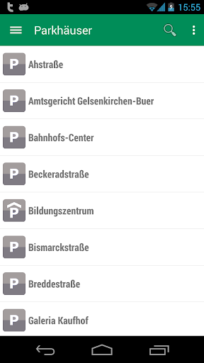 Android application Parken in Gelsenkirchen screenshort