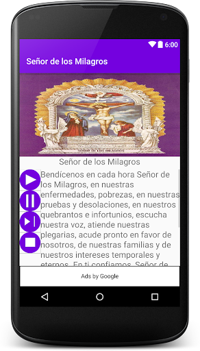 Android application Señor de los Milagros screenshort
