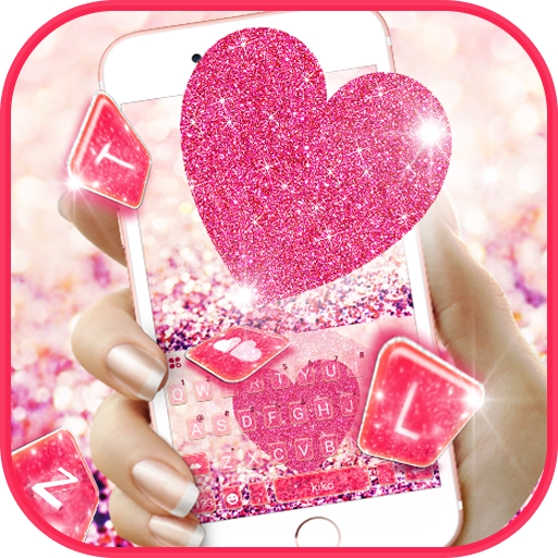 Pink Heart Glitter Keyboard Th 1.0 Icon