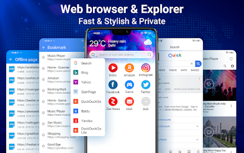 Webブラウザ - 高速、プライバシー、軽量Explorer
