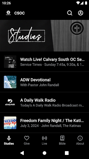 Android application Calvary South OC screenshort