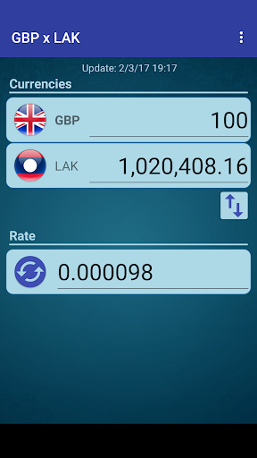 Android application British Pound x Laotian Kip screenshort