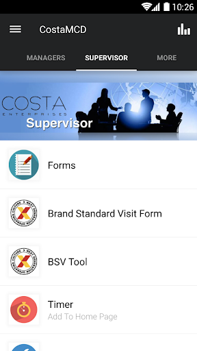 Screenshot of Costa Ent Employee App