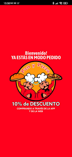 Android application Pan y Pizza screenshort