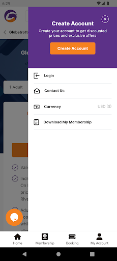 Globetrotter Access Screen 2
