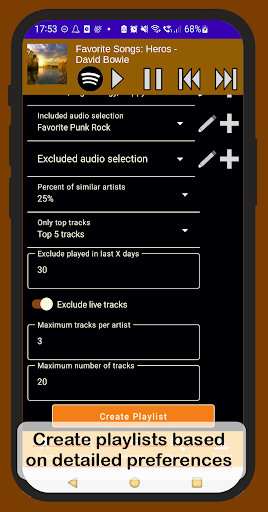 Android application Hot Sauce Playlist Generator screenshort