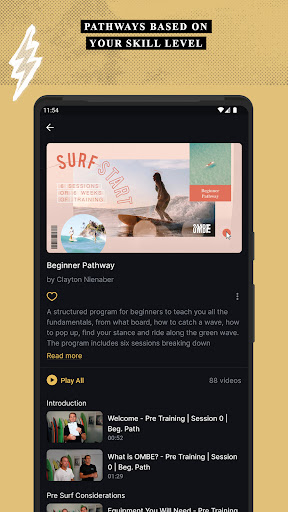 Screenshot of OMBE Surf Training