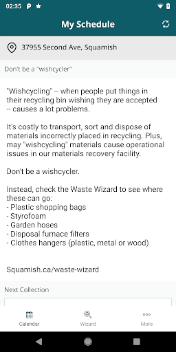 Squamish Curbside Collection Screen 3