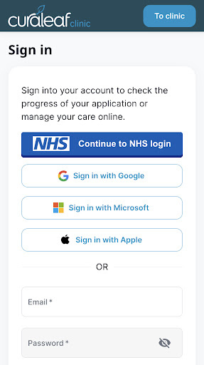 Android application Curaleaf Clinic screenshort
