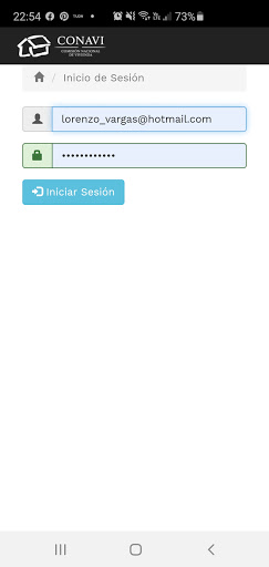Android application CONAVI - Levantamiento de CIS screenshort