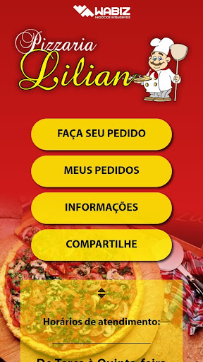 Android application Pizzaria Lilian screenshort