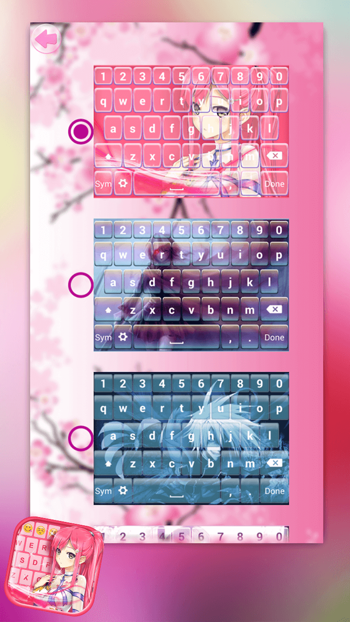 Android application Anime Keyboard Theme screenshort