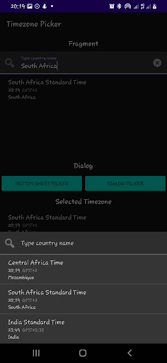 Timezone Picker (Library) Screen 2
