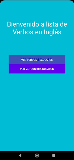 Android application Verbos en Inglés screenshort
