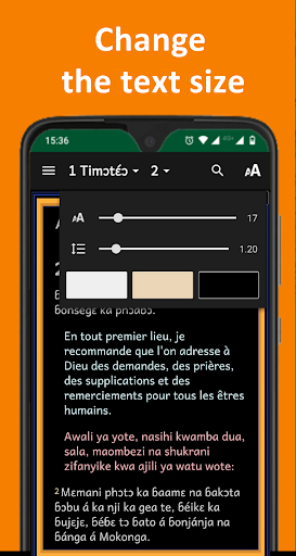 Bible in Komo - French/Swahili Screen 2