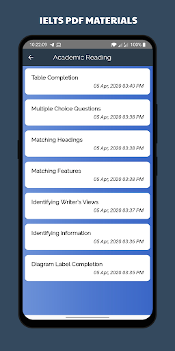 IELTS Exam Materials Screen 2