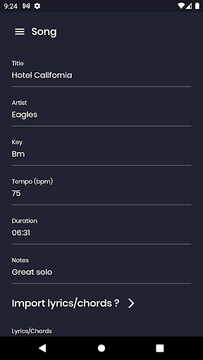 Songlist Plus Screen 3