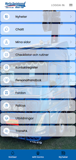 Android application Martin Danielssons Åkeri AB screenshort