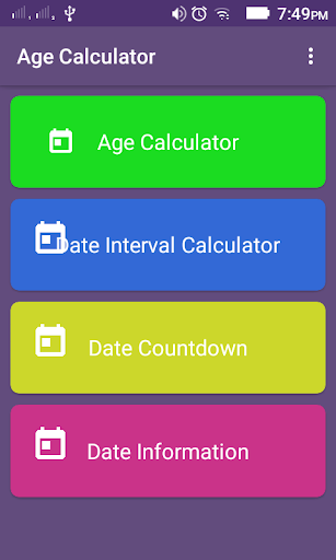 Android application Age Calculator screenshort